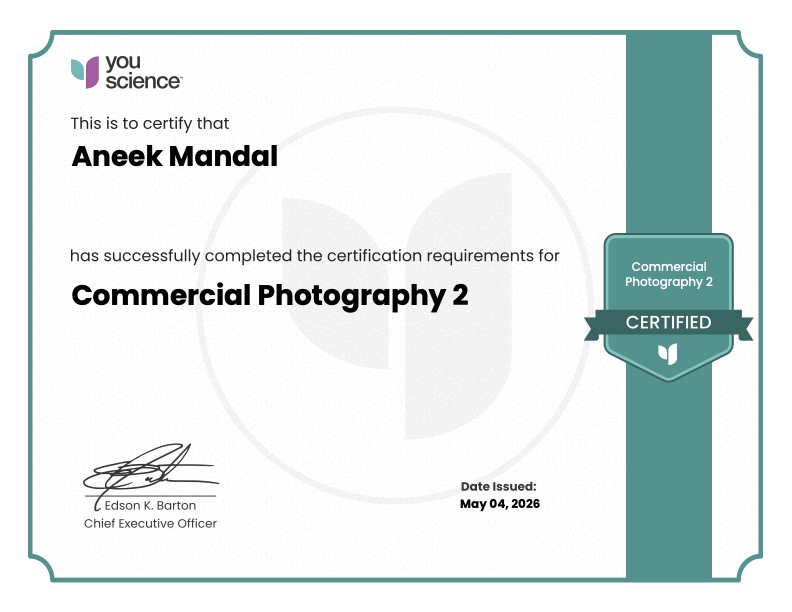 Commercial photography certification